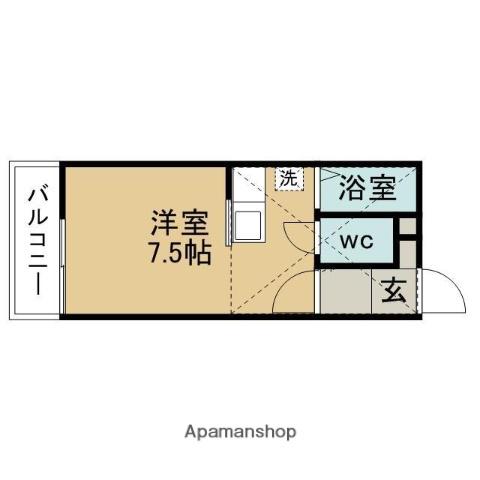 ハウスYOU88(ワンルーム/3階)の間取り写真