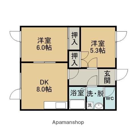 協和アパート(2DK/1階)の間取り写真