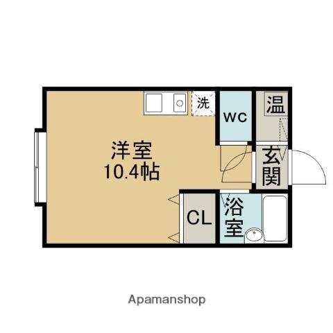 ドゥーエ・ドルチェ(ワンルーム/1階)の間取り写真