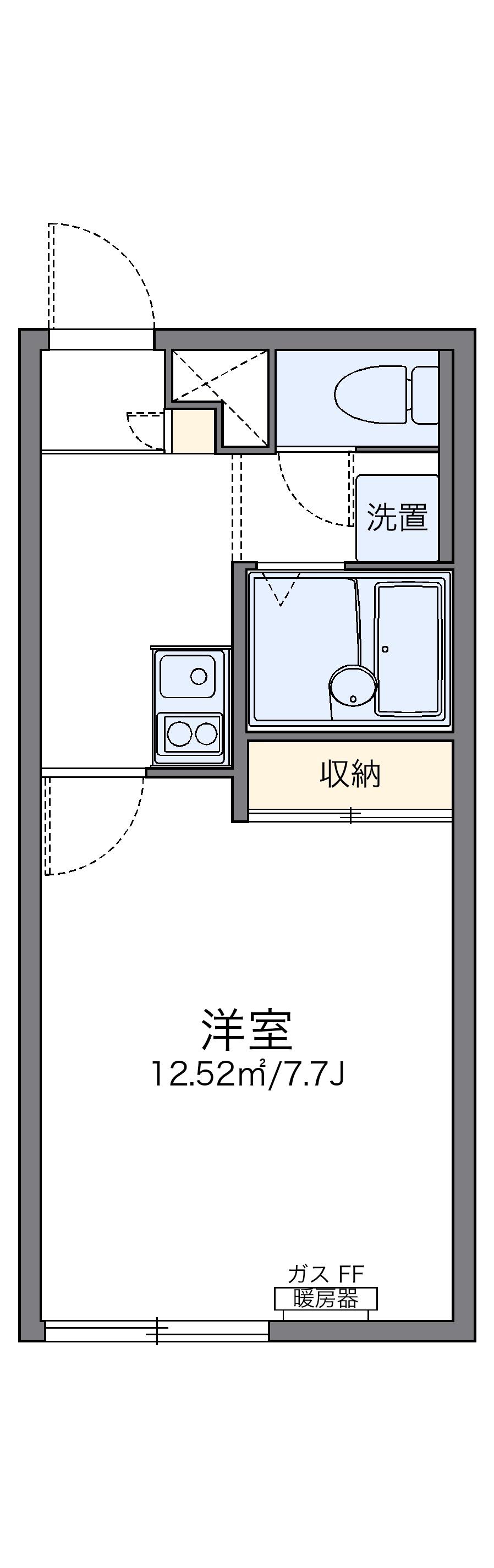 レオパレスアルデバラン(1K/1階)の間取り写真