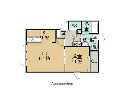 RESIDENCE WASHIBETSU(1LDK/1階)の間取り写真