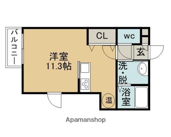 デリス・メゾン日の出(ワンルーム/2階)の間取り写真