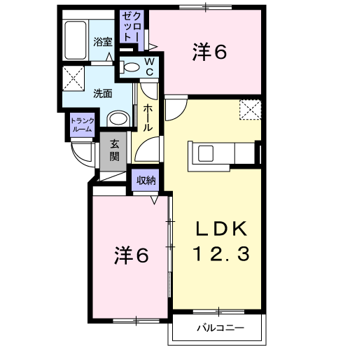 FELICITE Ⅱ(2LDK/2階)の間取り写真