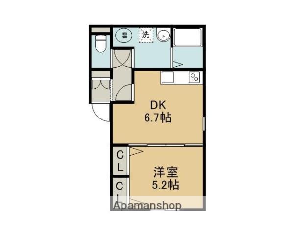 レ・エスポワール(1DK/2階)の間取り写真