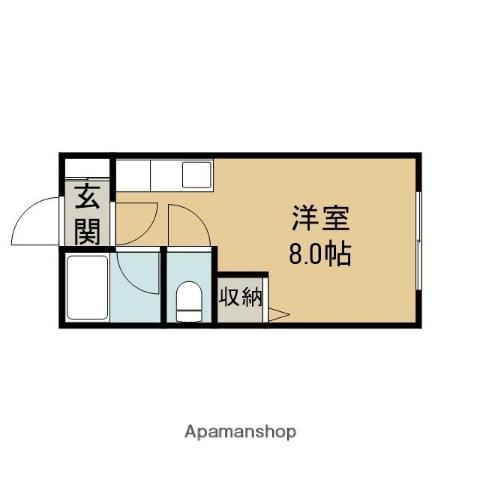 クリスタルハイツ1(ワンルーム/1階)の間取り写真