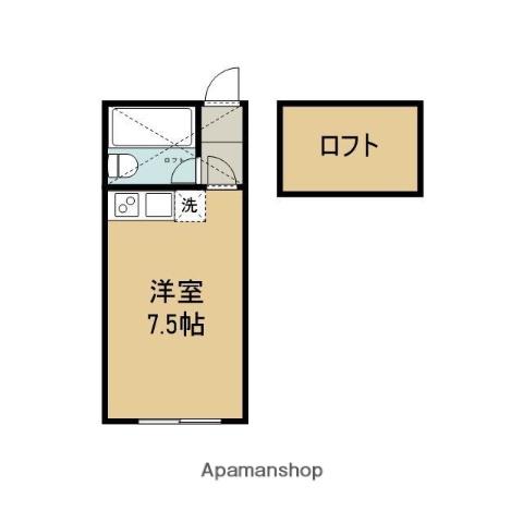 室蘭本線 鷲別駅 徒歩30分 2階建 築37年(ワンルーム/2階)の間取り写真