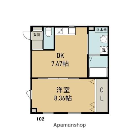 イオン・シルク 21(1DK/1階)の間取り写真