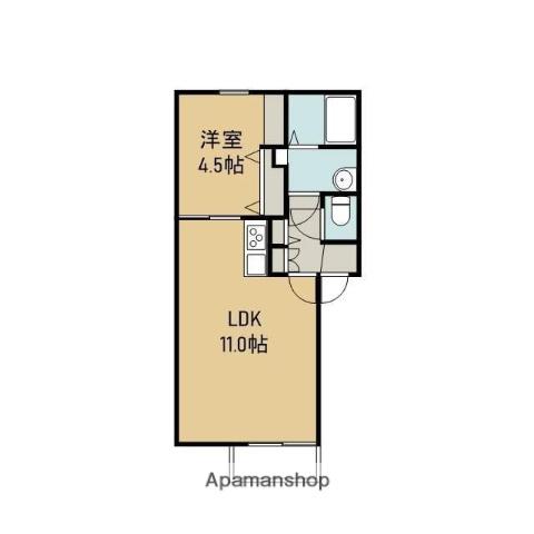 デリス・メゾン輪西(1LDK/2階)の間取り写真