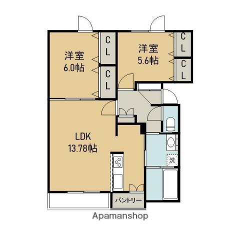 FONTAINE(2LDK/3階)の間取り写真