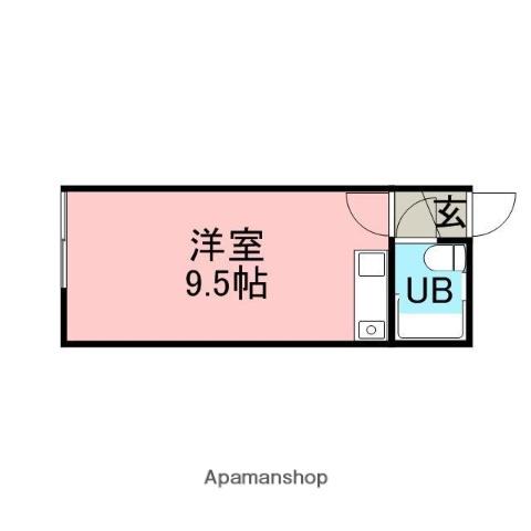 若葉マンションA館・B館(ワンルーム/2階)の間取り写真