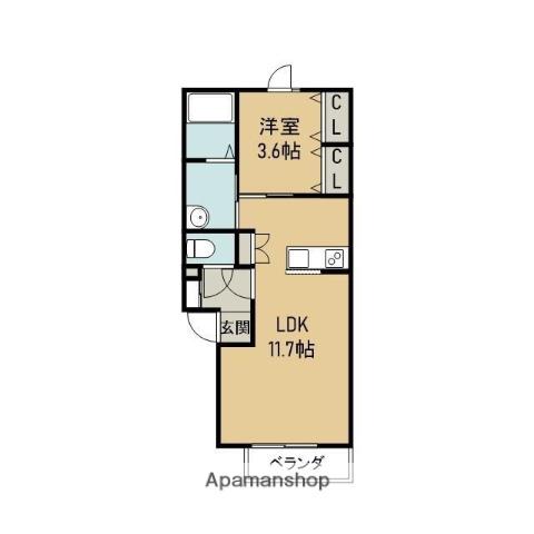RESIDENCE MIZUMOTO B(1LDK/1階)の間取り写真
