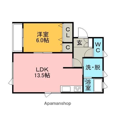 ハイツイーストⅡ(1LDK/1階)の間取り写真