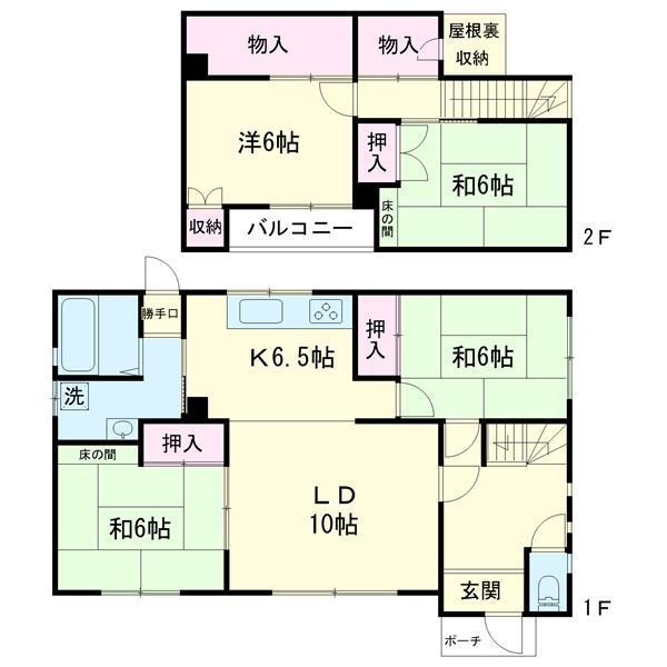 室蘭本線 室蘭駅 徒歩51分 2階建 築51年(4LDK)の間取り写真