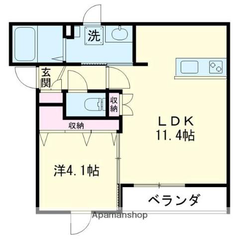 ISOLA(1LDK/2階)の間取り写真