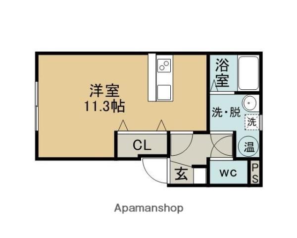 RESIDENCE TAKASAGO B(ワンルーム/1階)の間取り写真