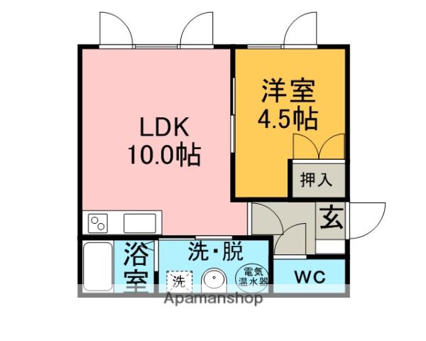 パシオン恵(1LDK/1階)の間取り写真