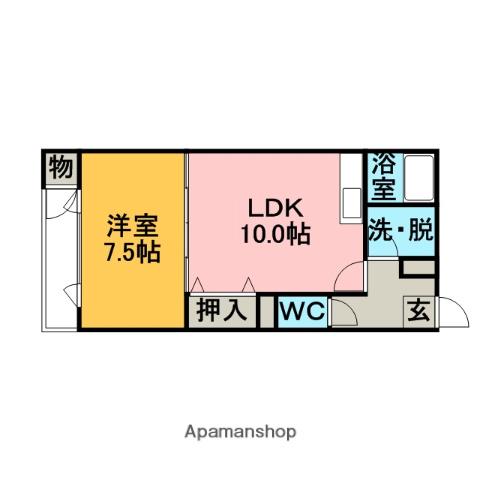 ピュア若草(1LDK/2階)の間取り写真