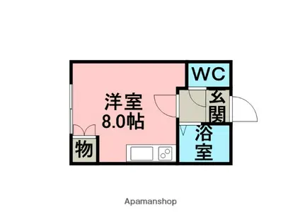コーポ大友Ⅱ(ワンルーム/1階)の間取り写真