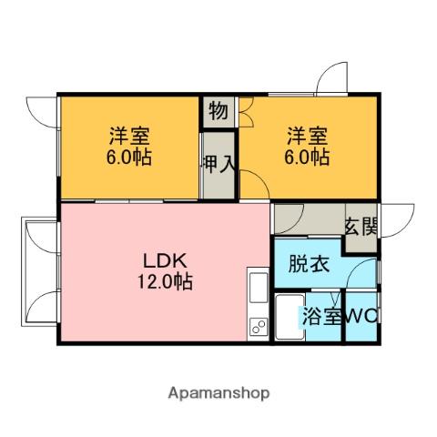 大昭桜木ハイツ(2LDK/2階)の間取り写真