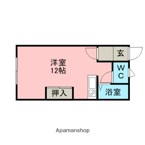 ハイツカレッヂ(ワンルーム/2階)の間取り写真