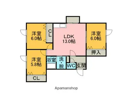 スターヴィレッジ(3LDK/1階)の間取り写真