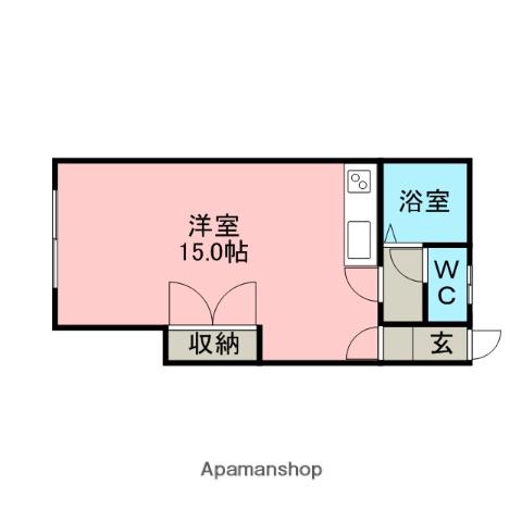 コーポサンライズ(ワンルーム/1階)の間取り写真