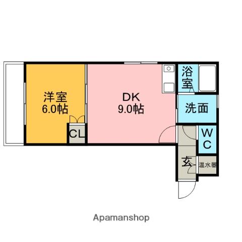 ハイツグリーンサイド水元(1DK/3階)の間取り写真