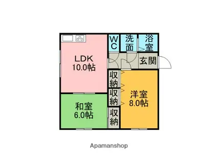 リンデンパレス(2LDK/2階)の間取り写真