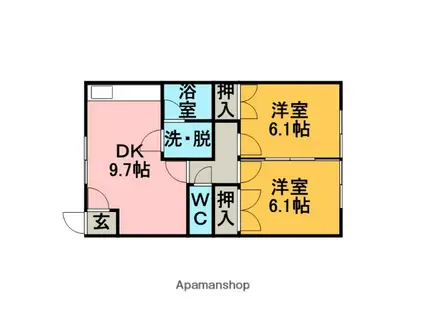 グローリー新生(2DK/2階)の間取り写真