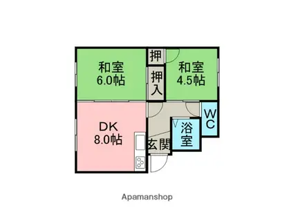 加藤マンション(2DK/2階)の間取り写真