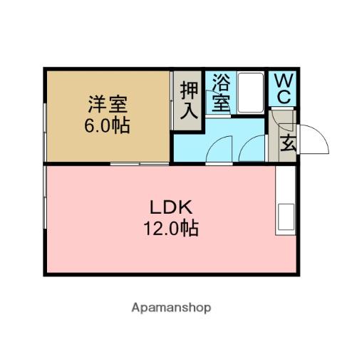 中島マンション(1LDK/1階)の間取り写真