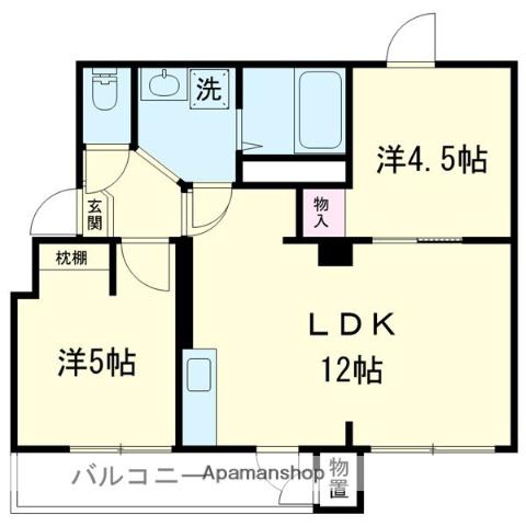 スカイレジデンス(2LDK/3階)の間取り写真