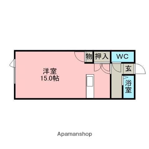 ハイツ笠原E(ワンルーム/2階)の間取り写真