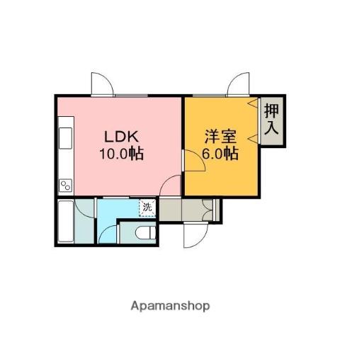 住吉アパート(1LDK/3階)の間取り写真