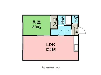 中島マンション(1LDK/2階)の間取り写真