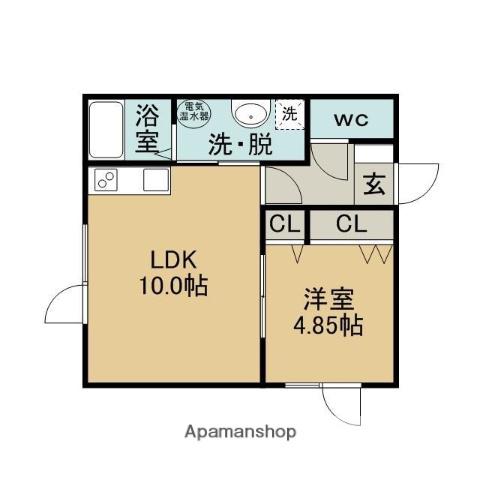 グリーンスタジオ(1LDK/2階)の間取り写真