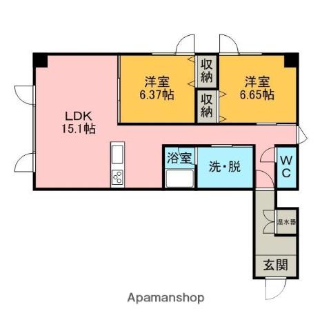 イーストSTビル(2LDK/2階)の間取り写真