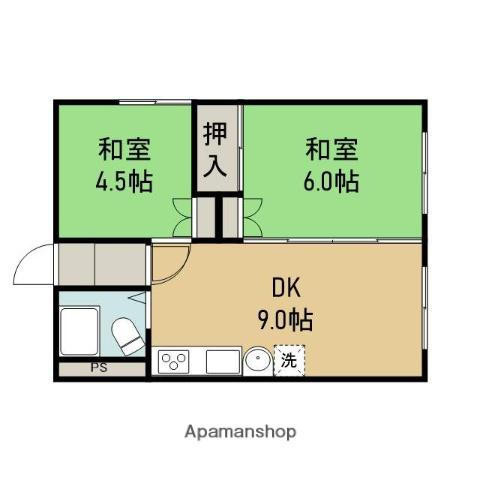仙石マンション(2DK/3階)の間取り写真