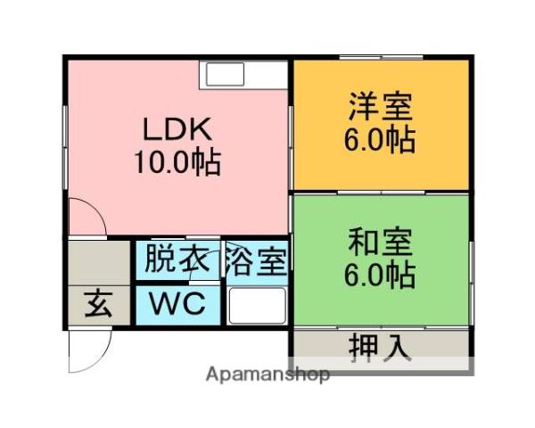 ハイツアプローズ(2LDK/2階)の間取り写真