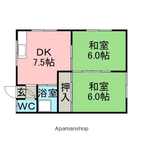 小玉AP(2DK/2階)の間取り写真