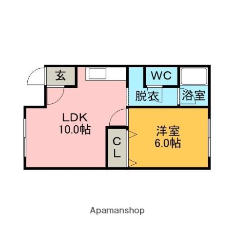 レジデンスササキ(1LDK/2階)の間取り写真