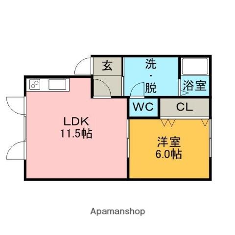 すずらん館1号(1LDK/2階)の間取り写真