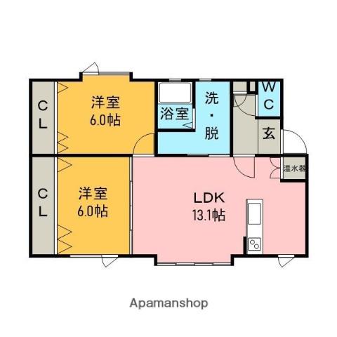 プランタン04(2LDK/1階)の間取り写真