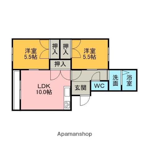 マンションNEWダックス(2LDK/2階)の間取り写真