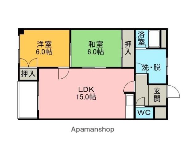 レジデンスサトウ(2LDK/1階)の間取り写真