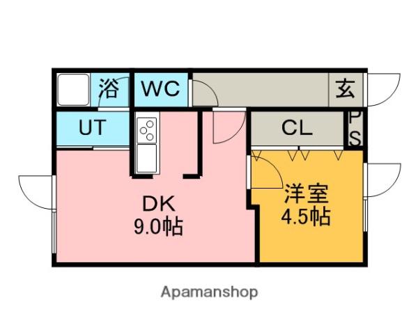 ハイツアビ-ロード(1DK/2階)の間取り写真