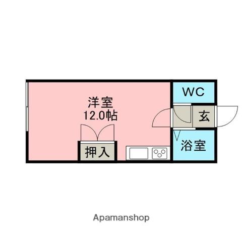 エスエスコート(ワンルーム/2階)の間取り写真