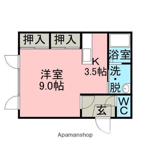 ハイツなかやま(1K/2階)の間取り写真