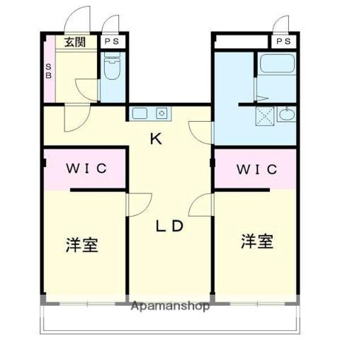 レジデンツビーネ(2LDK/3階)の間取り写真