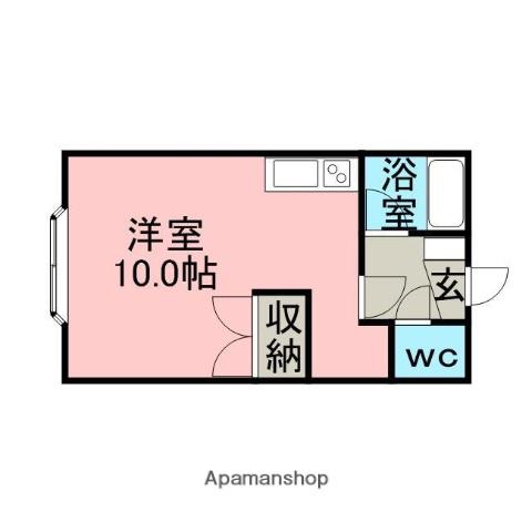コーポ大学インミウラ(ワンルーム/2階)の間取り写真
